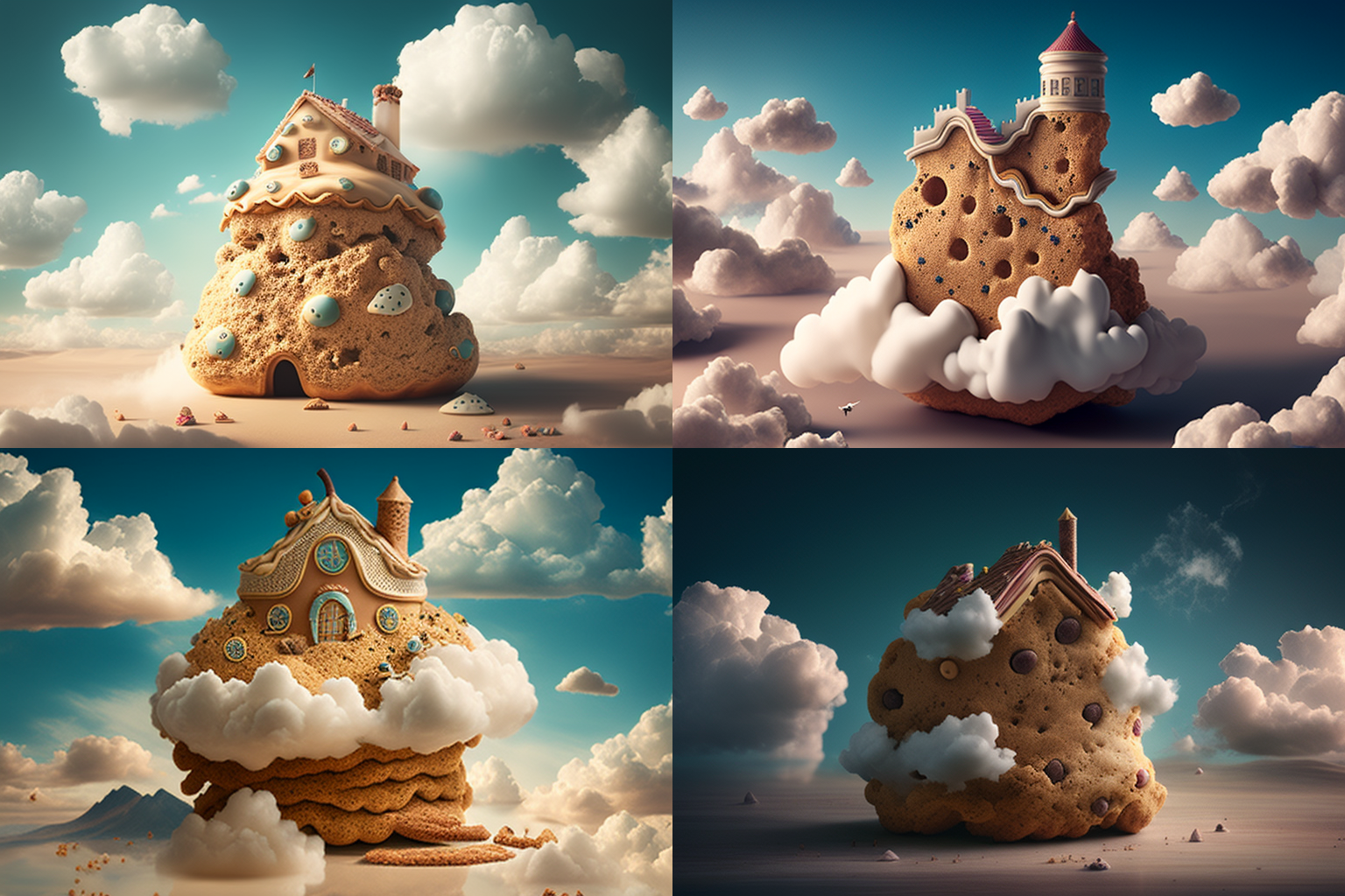 château de cookie dans les nuages